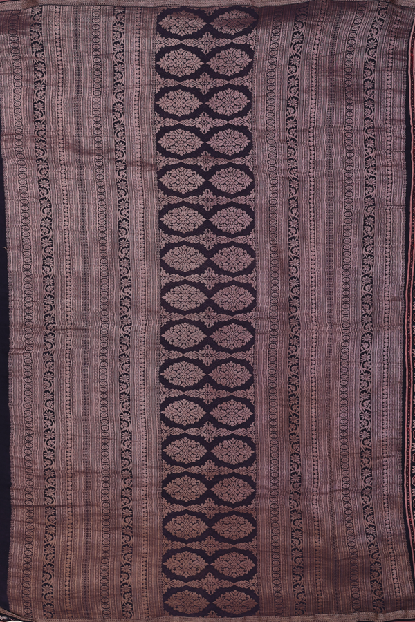 Georgette Saree In Black With Ajrakh Printed Design