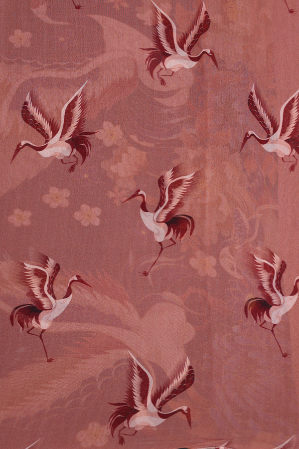 Georgette Saree In Black With Birds Design