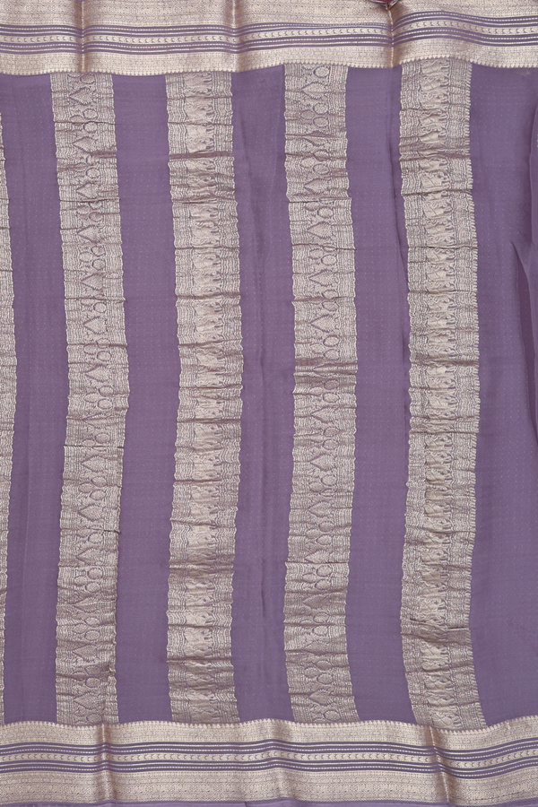Georgette Saree In Dusty Purple With Checks Design