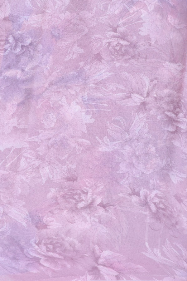 Georgette Saree In Dusty Purple With Floral Printed Design