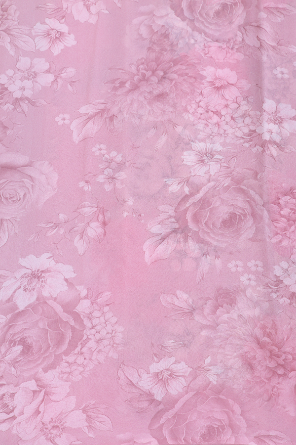 Georgette Saree In Dusty Rose With Floral Printed Design