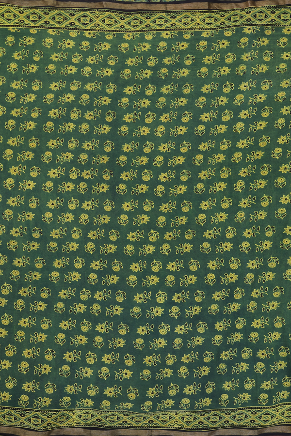 Georgette Saree In Green With Floral Design