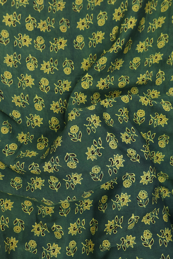 Georgette Saree In Green With Floral Design