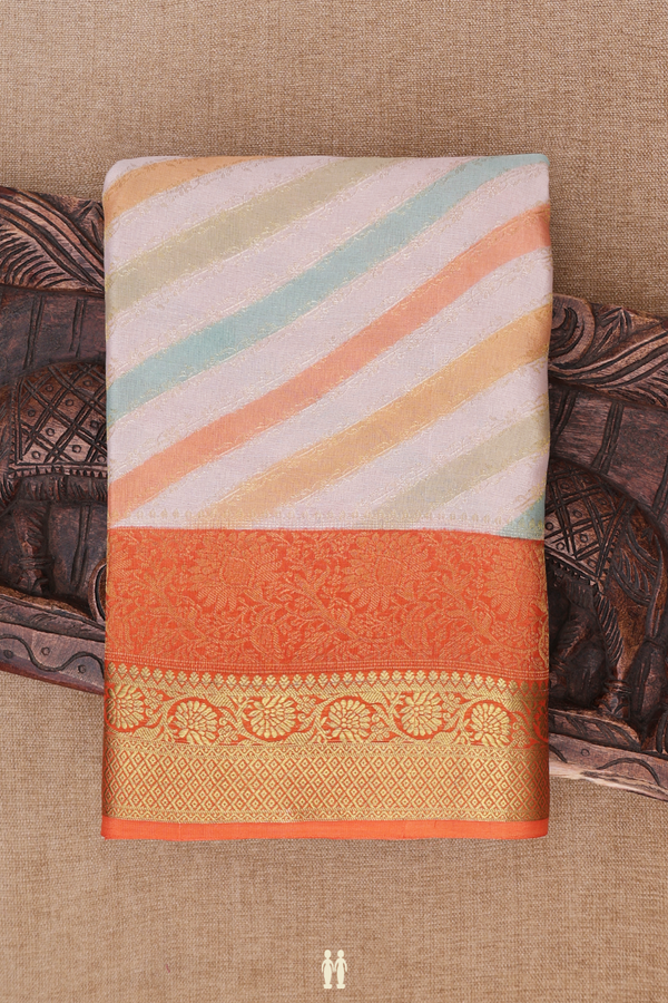 Georgette Saree In Multicolor With Diagonal Design