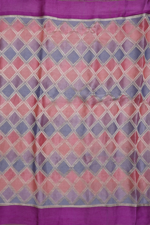 Georgette Saree In Multicolor With Diamond Design