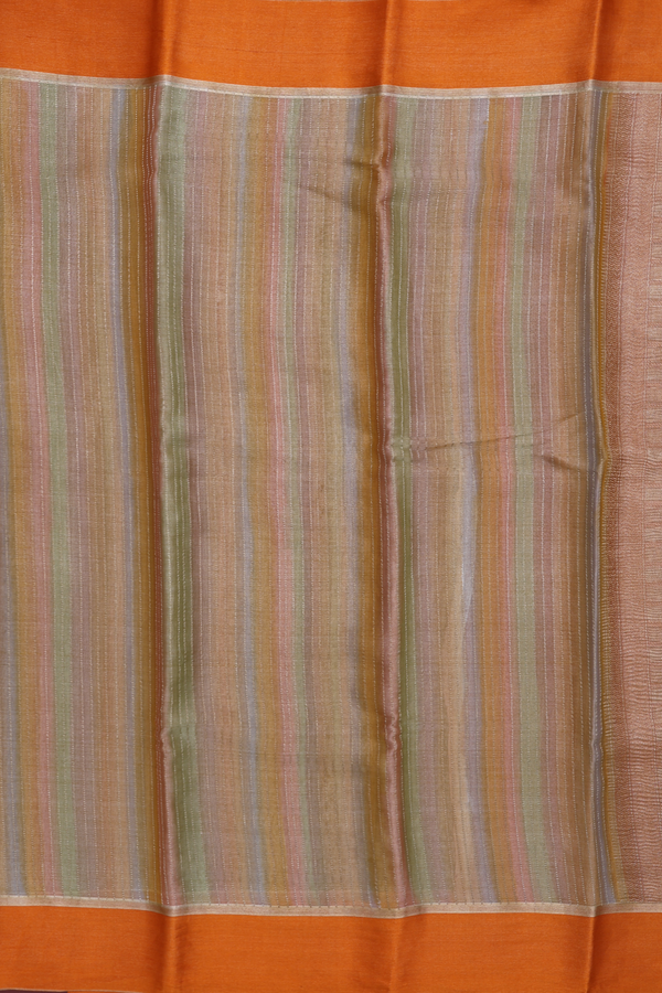 Georgette Saree In Multicolor With Stripes Design