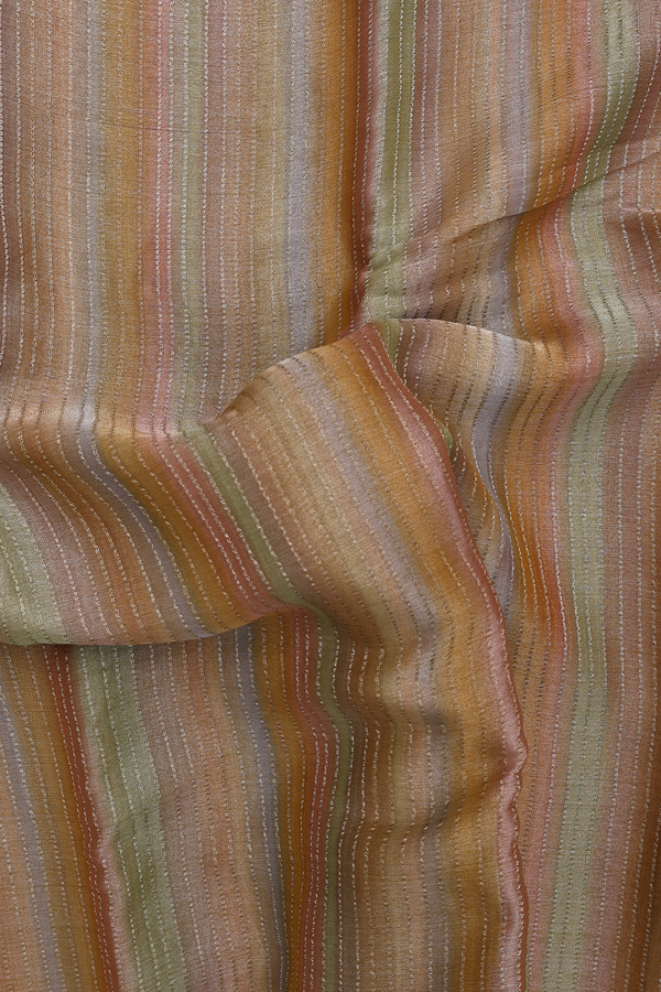 Georgette Saree In Multicolor With Stripes Design