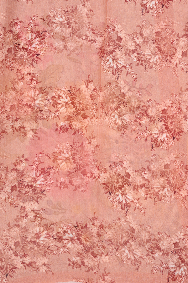 Georgette Saree In Pastel Blue With Floral Design