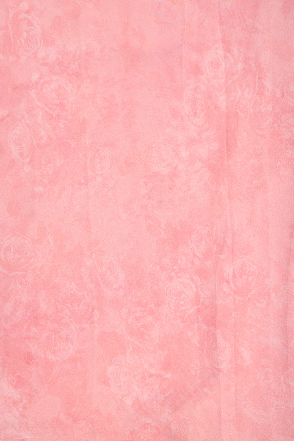 Georgette Saree In Peach With Floral Design