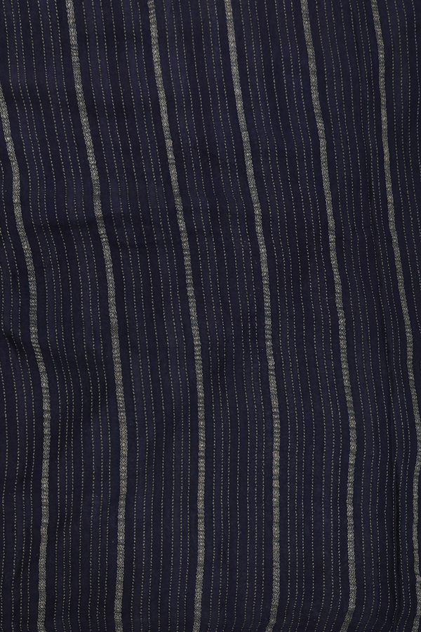 Georgette Saree In Prussian Blue With Paisley Design