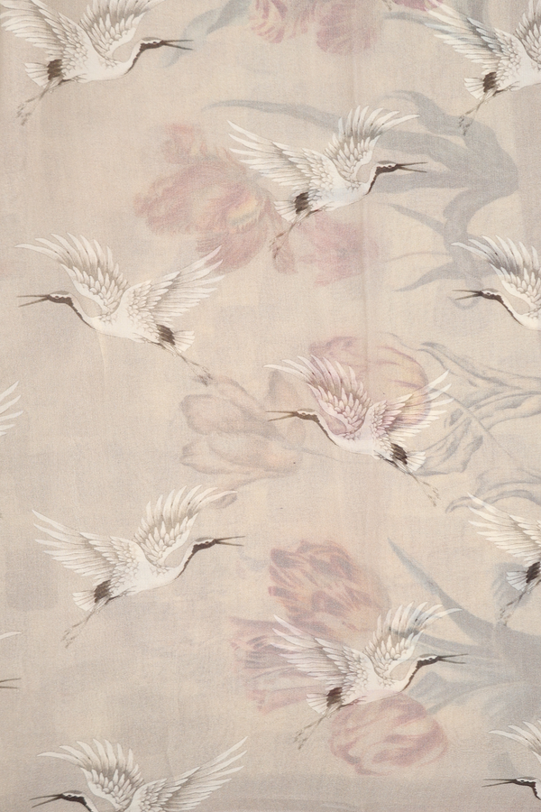 Georgette Saree In Green Beige With Printed Design