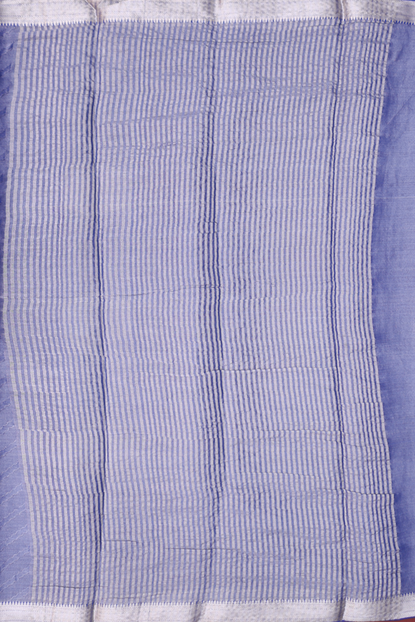 Georgette Saree In Tissue Blue With Circle Design