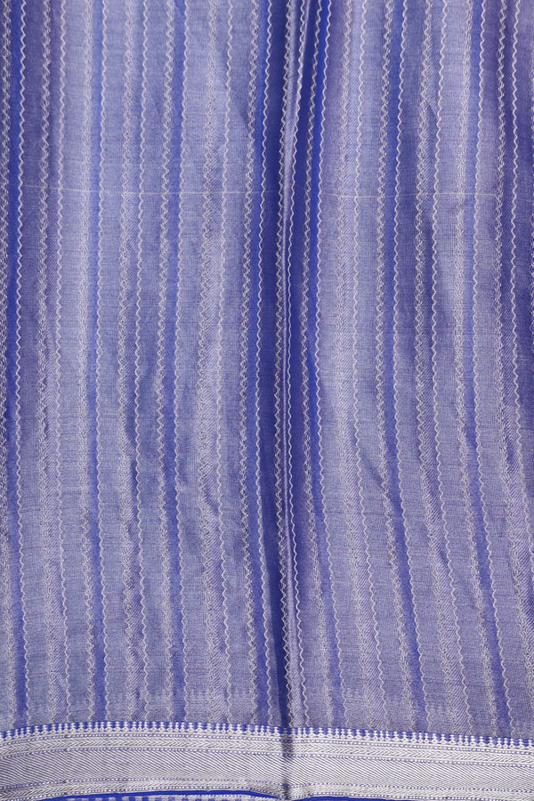 Georgette Saree In Tissue Blue With Circle Design