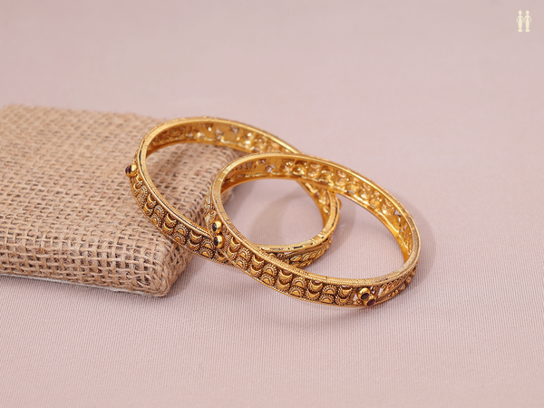 Gold Plated Pure Silver Bangles