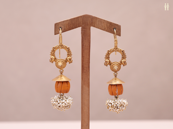 Gold Plated Pure Silver Hook Earrings