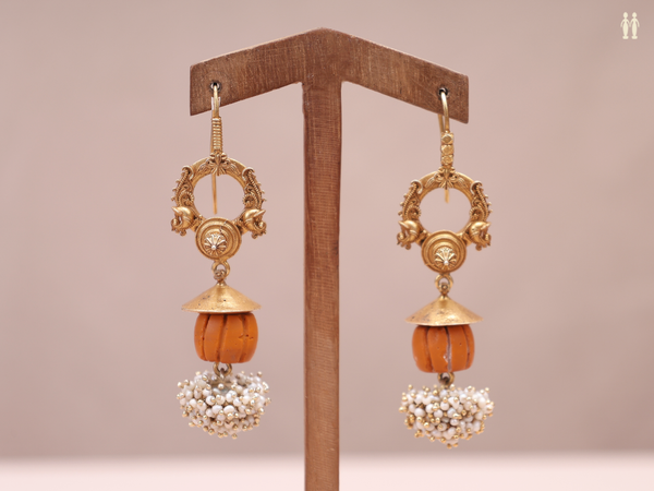Gold Plated Pure Silver Hook Earrings