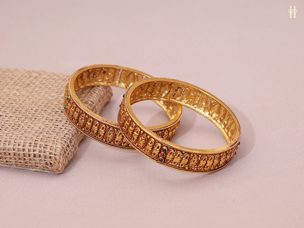 Gold Plated Pure Silver Bangles