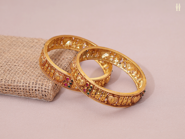 Gold Plated Pure Silver Bangles