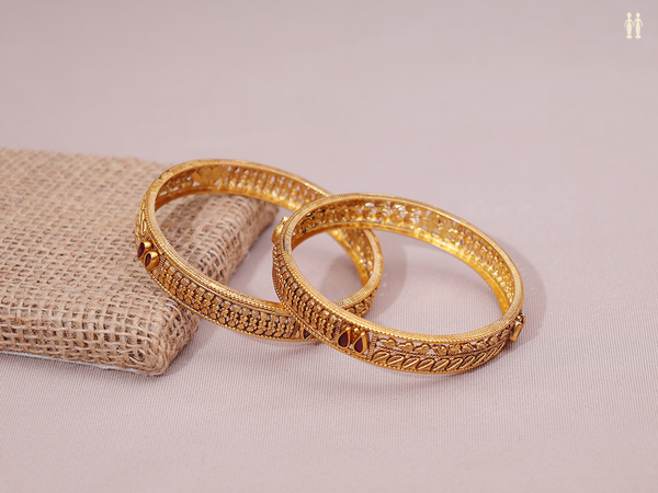 Gold Plated Pure Silver Bangles