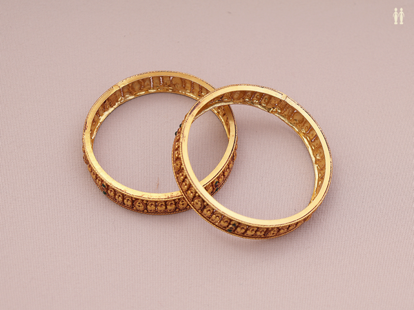 Gold Plated Pure Silver Bangles