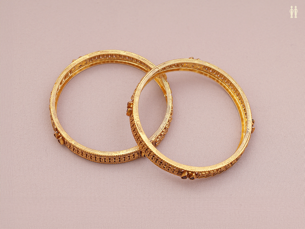 Gold Plated Pure Silver Bangles
