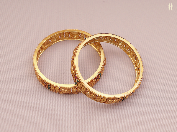 Gold Plated Pure Silver Bangles