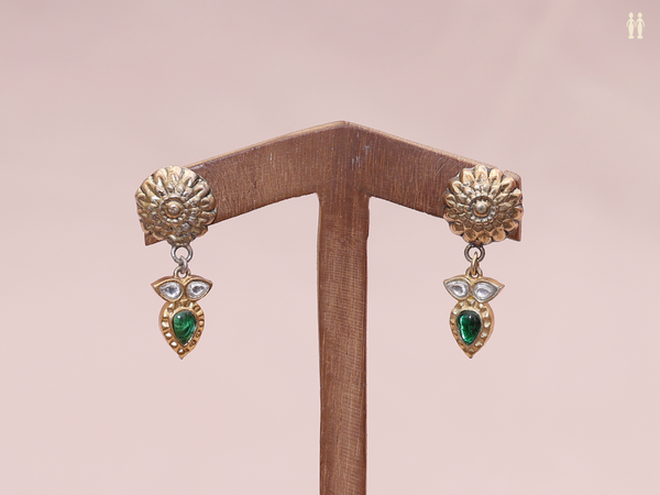 Kemp Stone Gold Plated Pure Silver Earrings