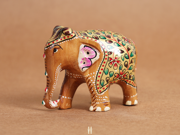 Set Of 2 Wooden Elephant For Decor