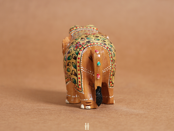 Set Of 2 Wooden Elephant For Decor