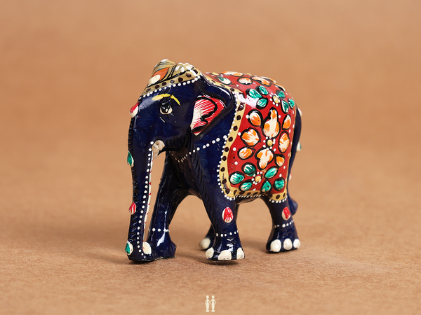 Set Of 2 Wooden Elephant For Decor