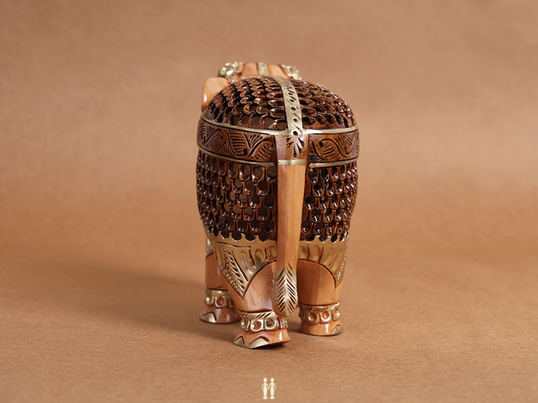 Set Of 2 Wooden Elephant For Decor