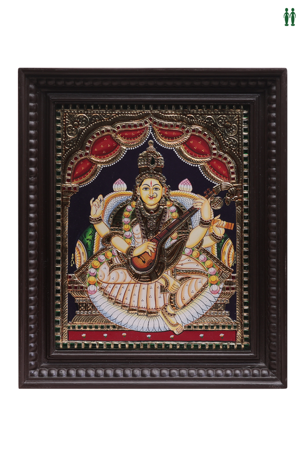 Goddess Saraswathi Tanjore Painting