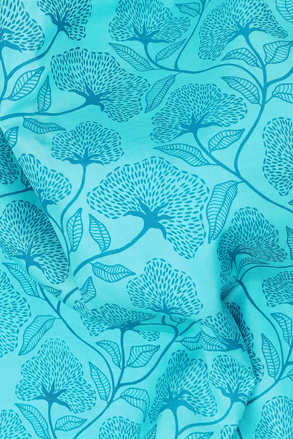 Kanchipuram Silk Saree In Light Blue With Printed Design