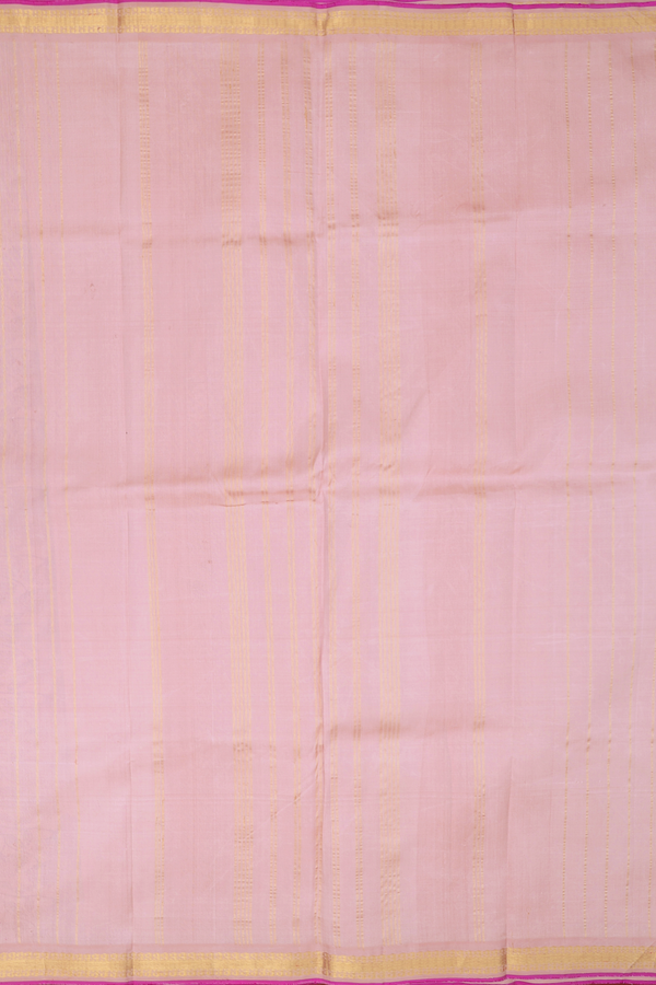 Kanchipuram Silk Saree In Pink With Printed Design