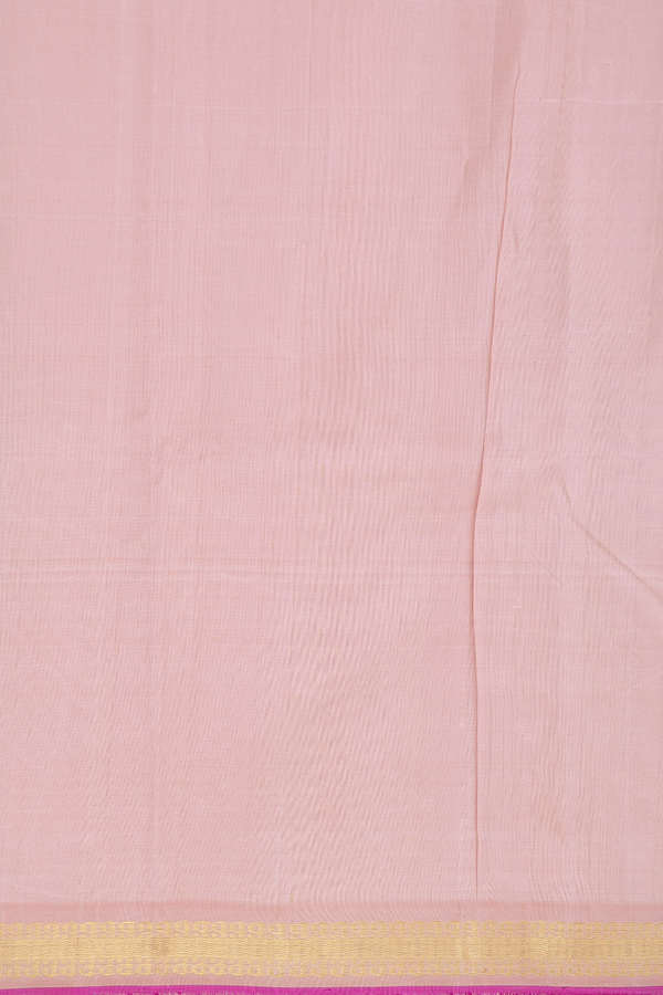 Kanchipuram Silk Saree In Pink With Printed Design