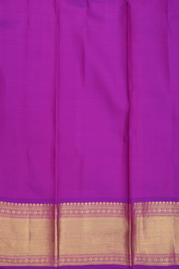 Kanchipuram Silk Saree In Green With Natural Dye Printed
