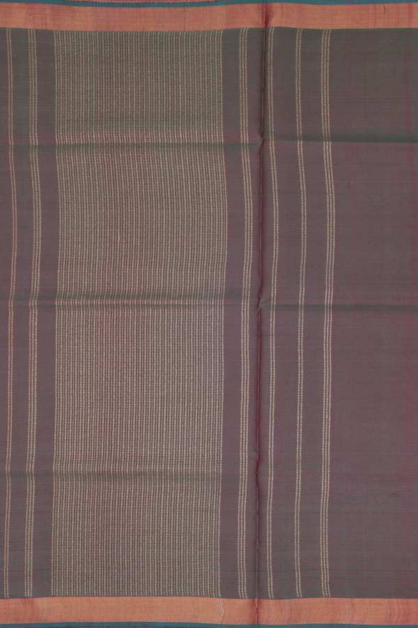 Kanchipuram Silk Saree In Purple And Dual Tone With Stripes