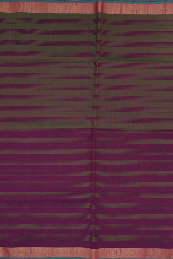Kanchipuram Silk Saree In Purple And Dual Tone With Stripes