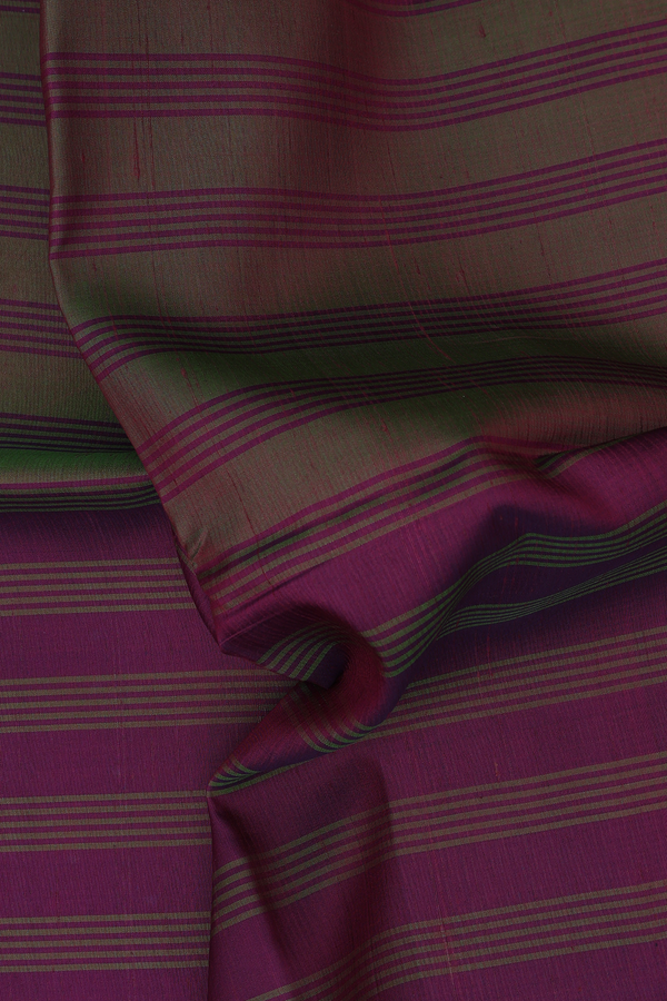 Kanchipuram Silk Saree In Purple And Dual Tone With Stripes