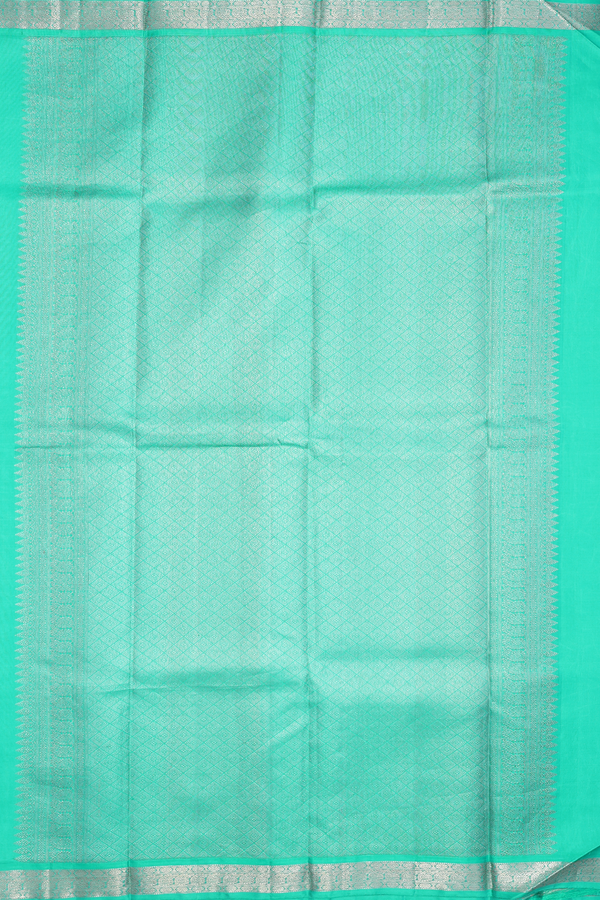 Kanchipuram Silk Saree In White With Hand Painted Design