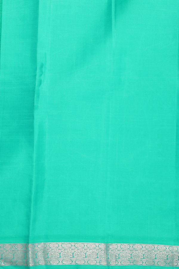 Kanchipuram Silk Saree In White With Hand Painted Design