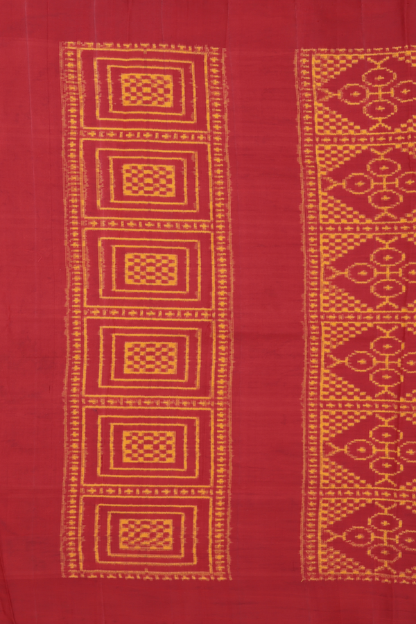 Pochampally Silk Saree Crimson Red With Allover Design