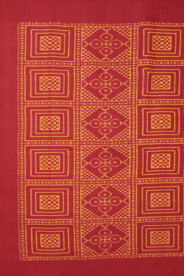 Pochampally Silk Saree Crimson Red With Allover Design