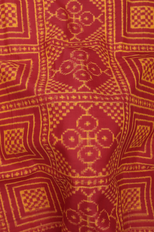 Pochampally Silk Saree Crimson Red With Allover Design