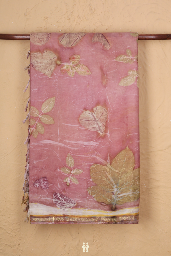 Kanchipuram Silk Saree In Rose Brown With Natural Dye Printed
