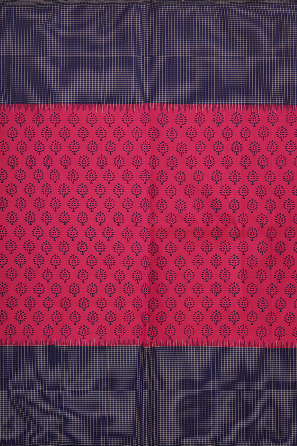 Kanchipuram Silk Saree In Rose Red With Printed Design