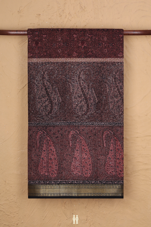 Kanchipuram Silk Saree In Brown With Natural Dye Printed