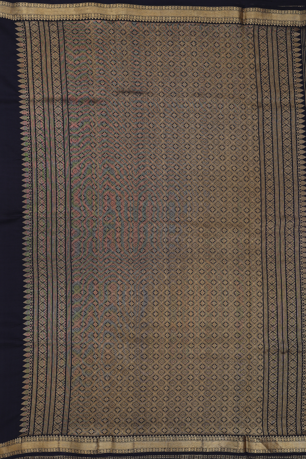 Kanchipuram Silk Saree In Brown With Natural Dye Printed