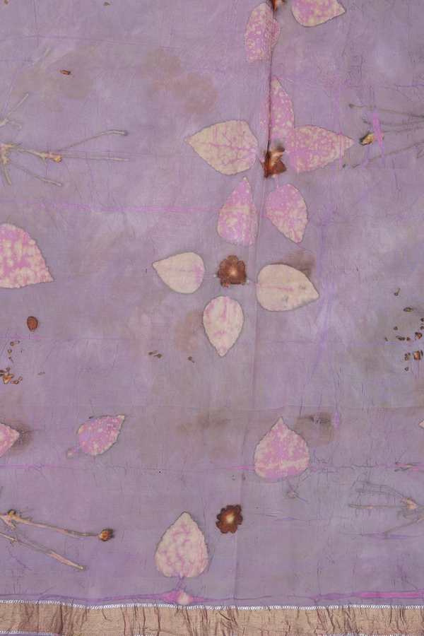 Kanchipuram Silk Saree In Pink With Natural Dye Printed