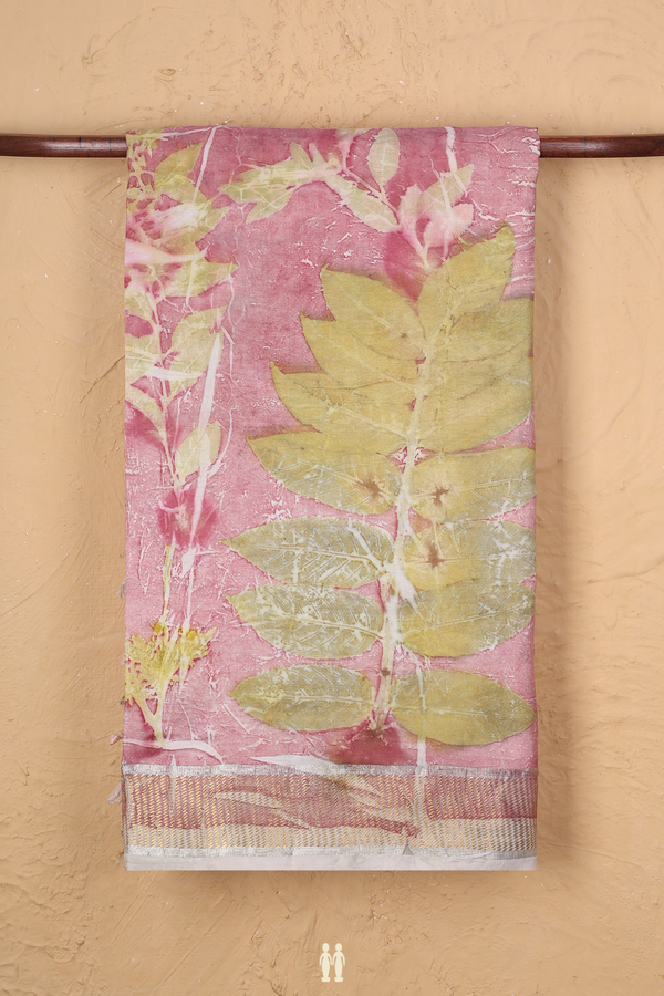 Kanchipuram Silk Saree In Dusty Pink With Natural Dye Printed